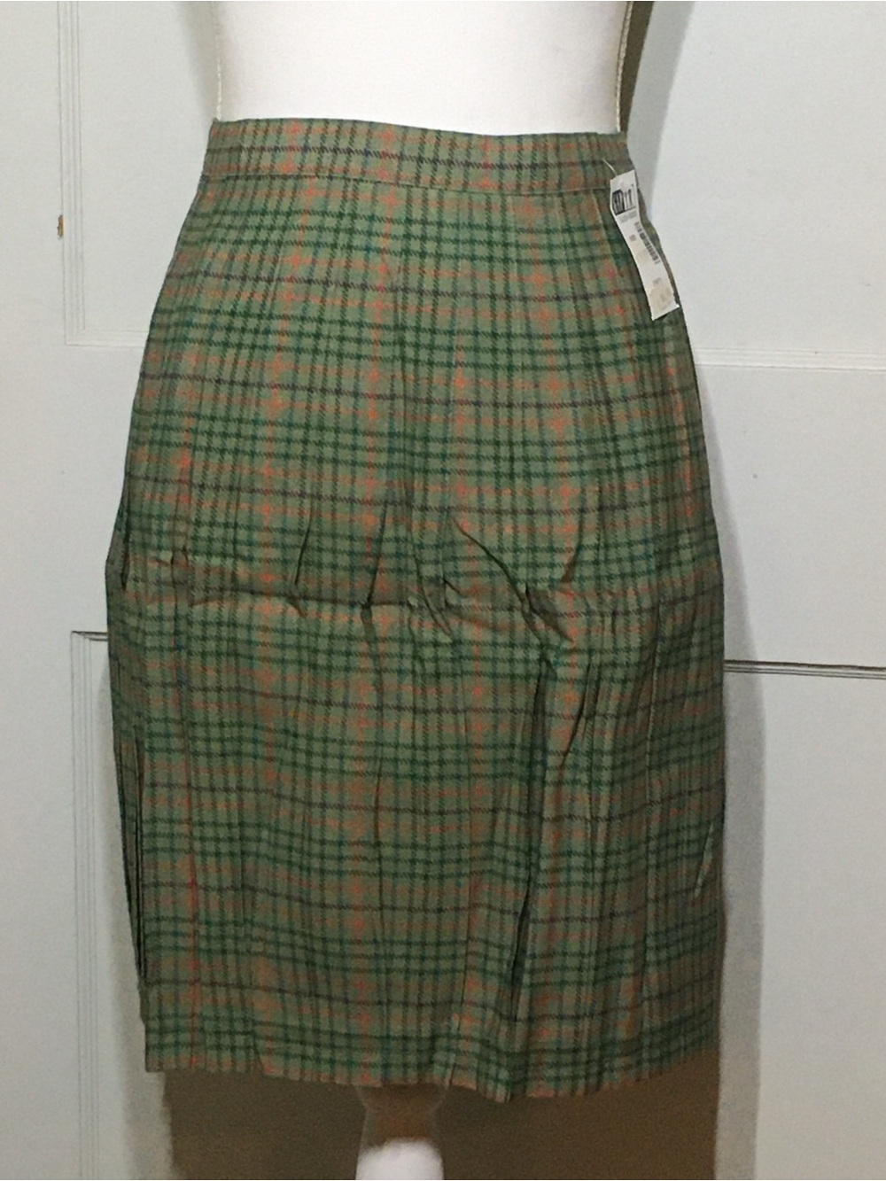 GAP Plaid Pencil Skirt in Green and Tan
